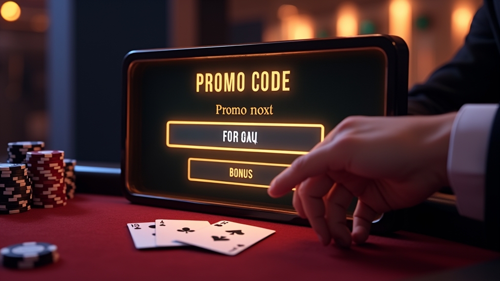 Einzahlungskasse mit Eingabefeld für einen Promo-Code im Casino